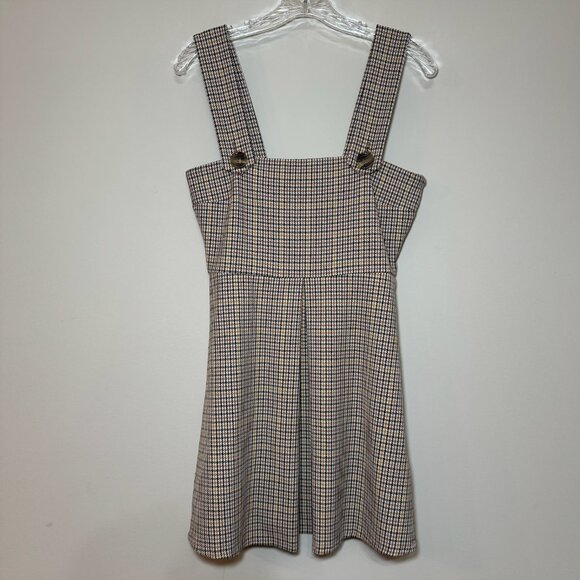 ZARA houndstooth pinafore mini dress mod schoolgirl preppy academia size S - Picture 6 of 9
